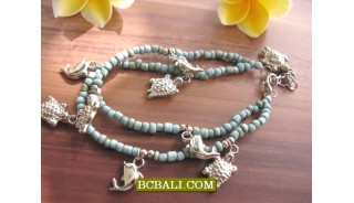 Bali Bead Anklets Charm Bracelets Wholesale Package